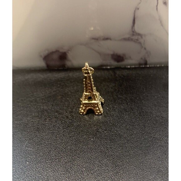 Eiffel Tower Gold Tone Charm For Charm Bracelet Or Necklace (J54) - Picture 4 of 5